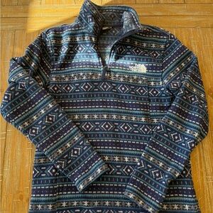 The North Face Men's Navy Geometric Quarter Zip Sweater
